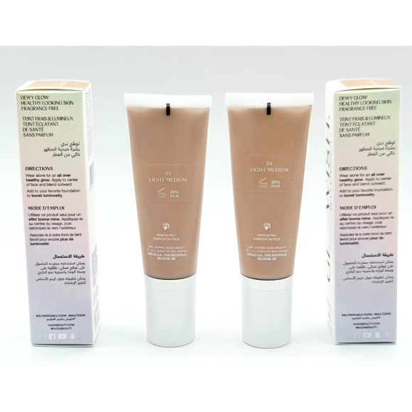 HUDA BEAUTY Glowish Multidew Skin Tint Foundation- 2@ 1.35 oz- 04 Light Medium - Picture 2 of 5